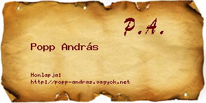 Popp András névjegykártya